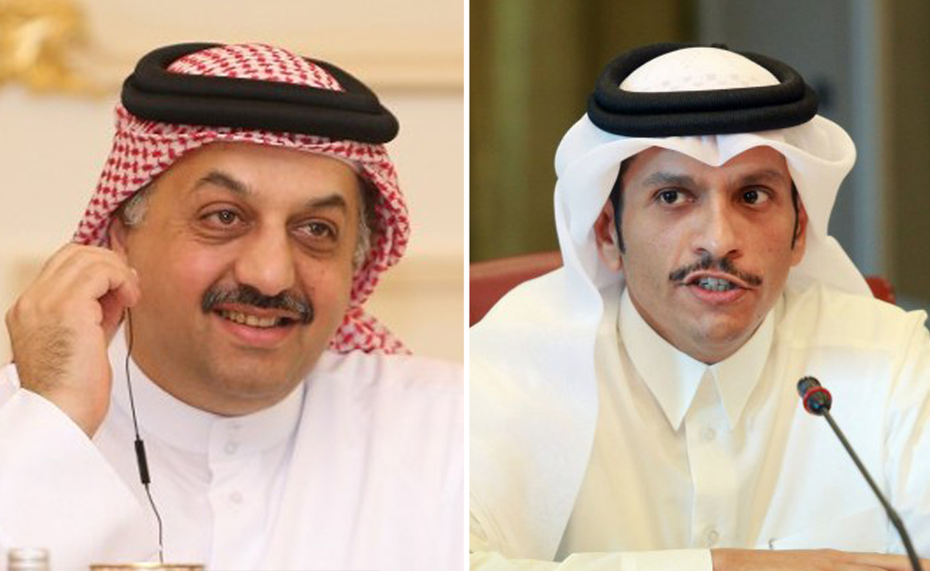 (L) Minister of State for Defense Affairs H E Dr Khalid bin Mohammed Al Attiyah , (R) Foreign Minister H E Sheikh Mohammed bin Abdulrahman Al-Thani 