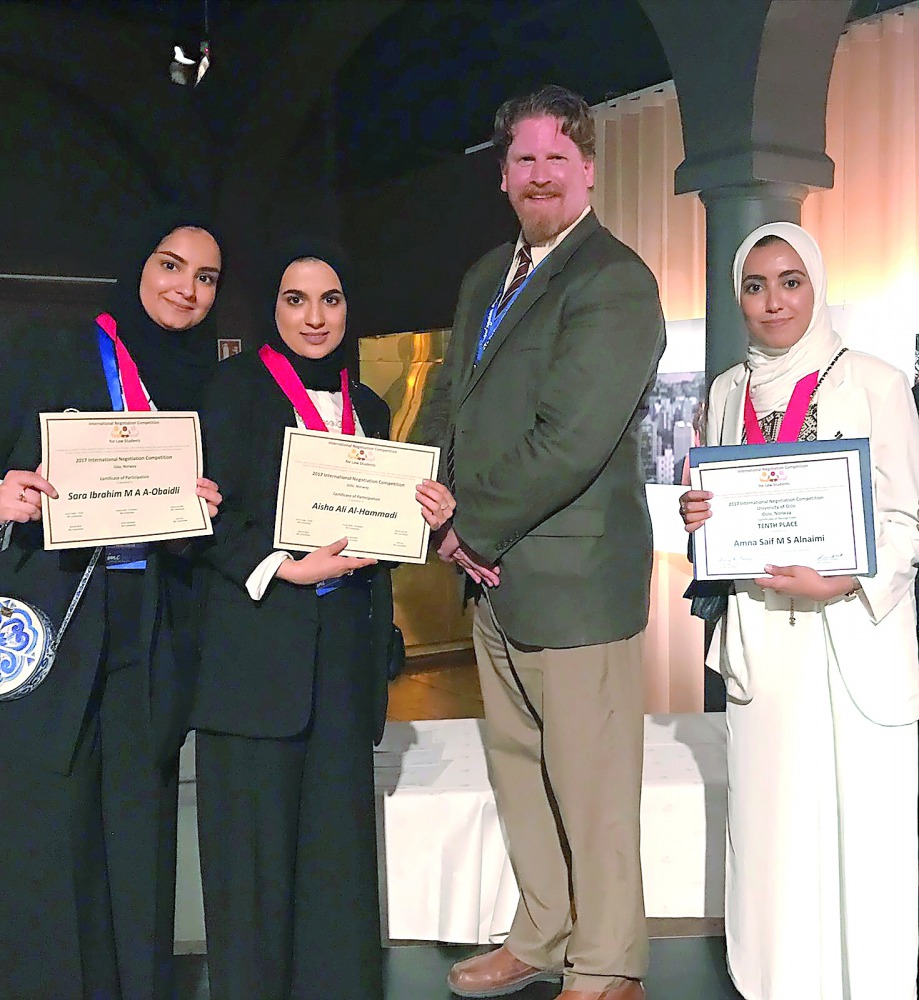 Students of QU-LAWC at the 2017 International Negotiation Competition (INC) in Oslo. 