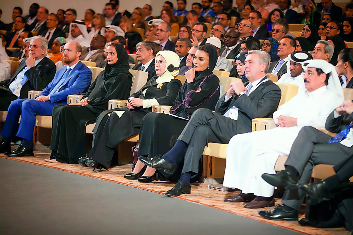 H H Sheikha Moza bint Nasser, Chairperson of Qatar Foundation, H E Sheikha Hind bint Hamad Al Thani, Vice Chairperson and CEO of QF, Emine Erdogan, the First Lady of Turkey, H E Dr. Hamad bin Abdulaziz Al Kawari, Cultural Adviser at the Emiri Diwan, along