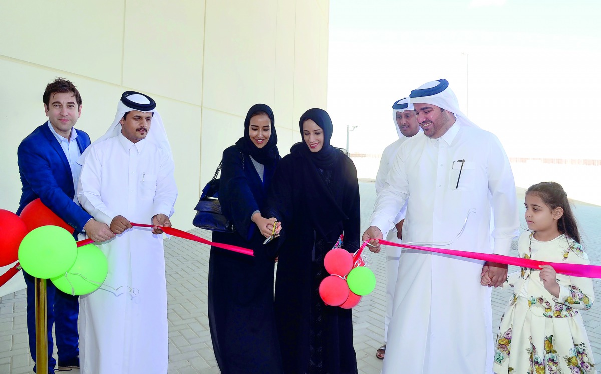Machaille Al Naimi, President of Community Development, Qatar Foundation (QF), along with senior QF officials, opening thae Qatar Academy Al Khor’s new Recreation Facility.
