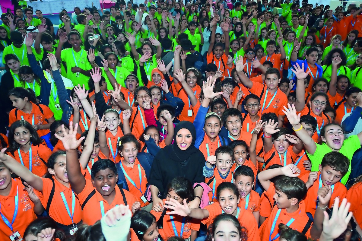 CEO of Doha Film Institute Fatma Al Remaihi welcomes jury members from around the world to the Ajyal Youth Film Festival, in Doha, yesterday.