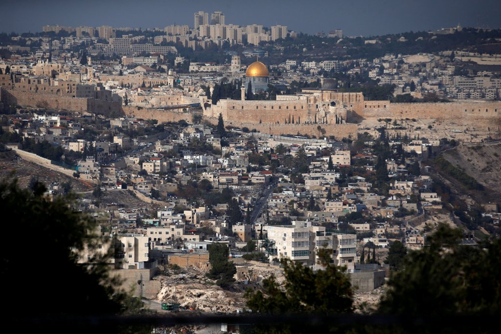 A general view shows Jerusalem's Old City and the Dome of the Rock, December 5, 2017. REUTERS/Ronen Zvulun
