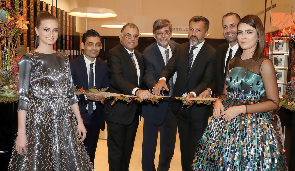 Officials and guests during the launch of Nespresso’s third flagship store  and recycling programmet at Doha Festival City.