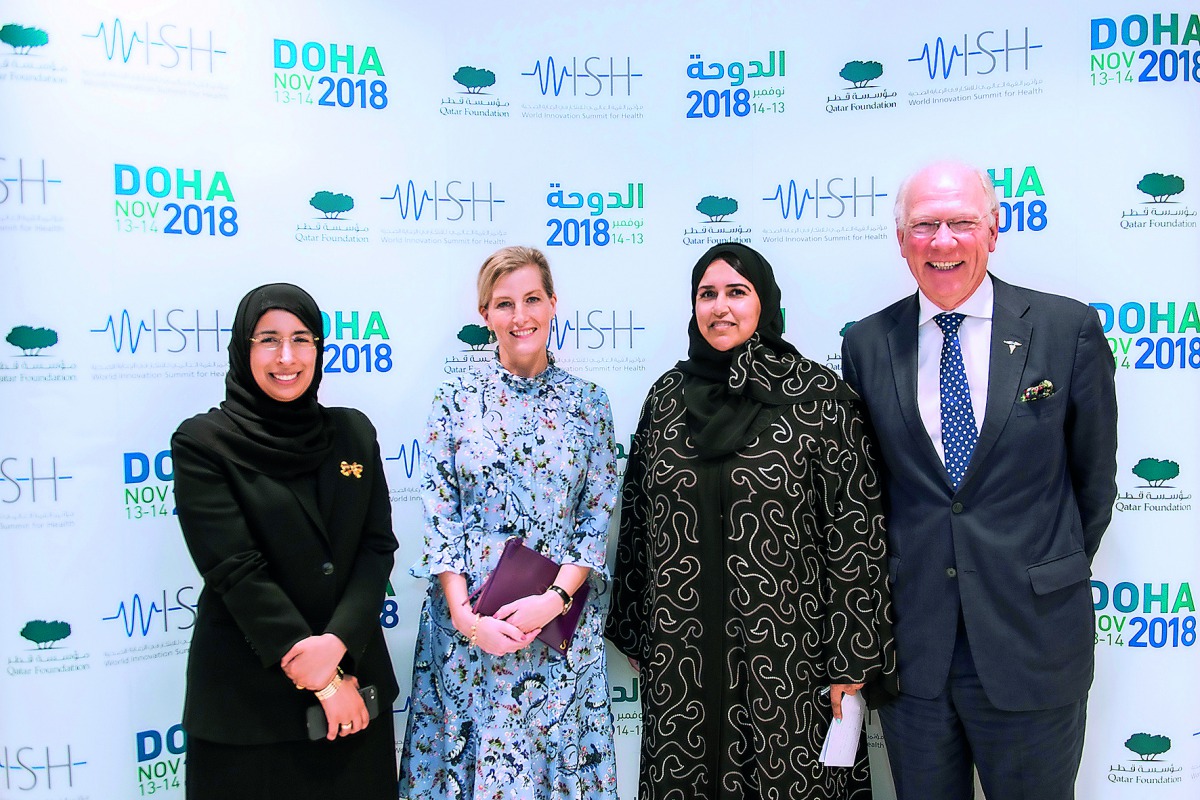 FROM LEFT: Sultana Afdhal, Acting CEO, WISH; Sophie, The Countess of Wessex; H E Dr Hanan Mohamed Al Kuwari, Minister of Public Health and Dr Robert Walters, Orbis Trustee.