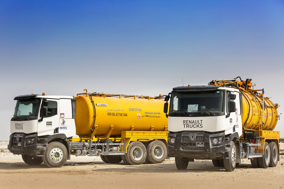 Some of the Renault trucks handed over to Metito Qatar.