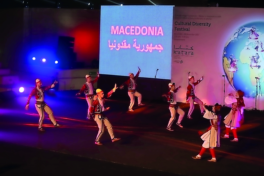 Artistes perform at Cultural Village Foundation - Katara as part of the 70th anniversary of the Universal Declaration of Human Rights celebrations.