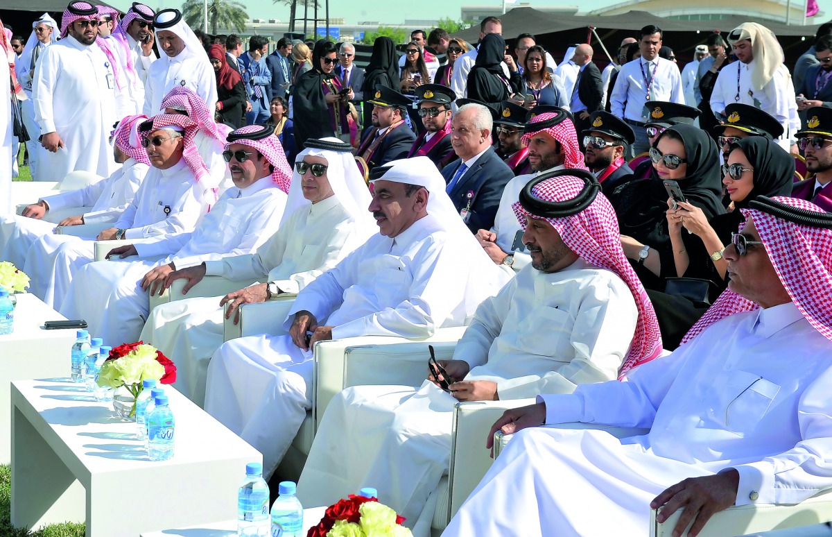 Minister of Transport and Communications H E Jassim bin Saif Al Sulaiti (third right)  Qatar Airways Group Chief Executive, Akbar Al Baker (fourth right), and Chairman of Qatar Civil Aviation Authority, Abdullah bin Nasser Turki Al Subaey with (fifth righ