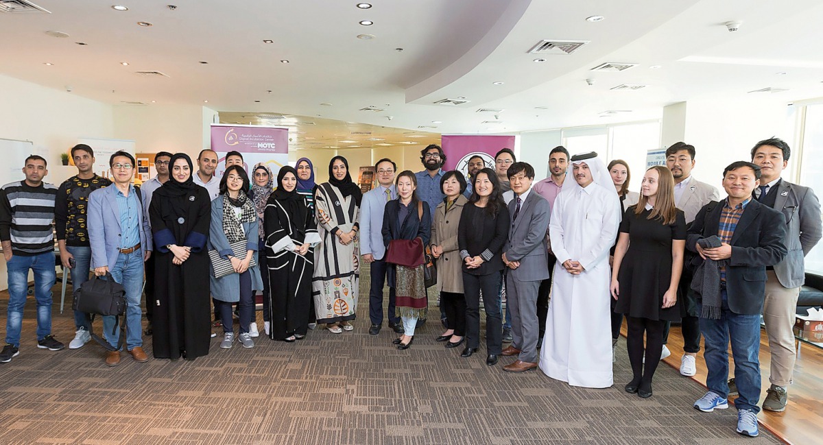 Officials of Digital Incubation Center at the Ministry of Transport and Communication, with members of visiting delegation of Korea Startups Association (KStA), at DIC premises.