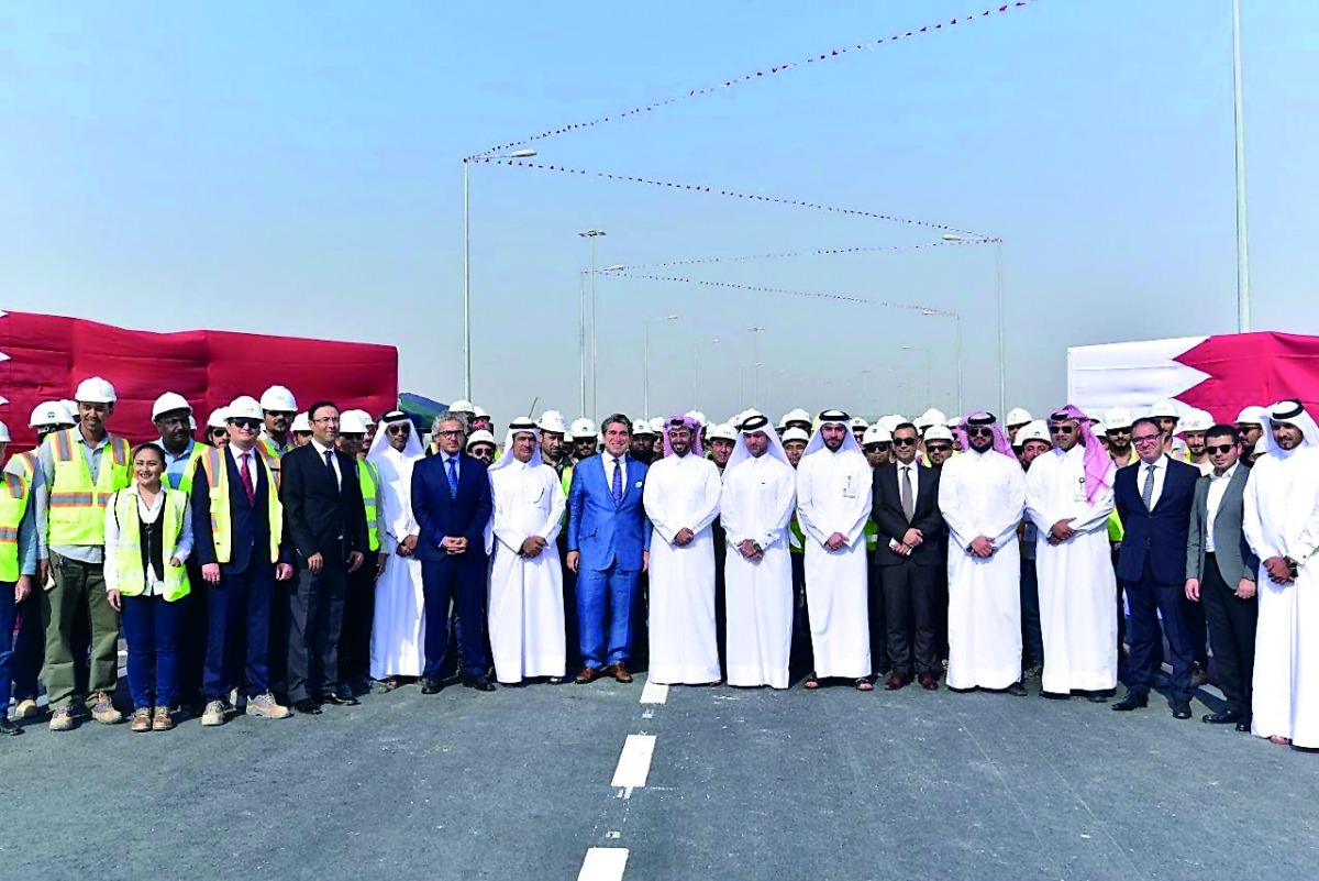 Officials during the opening of Al Rayyan Interchange Flyover. 