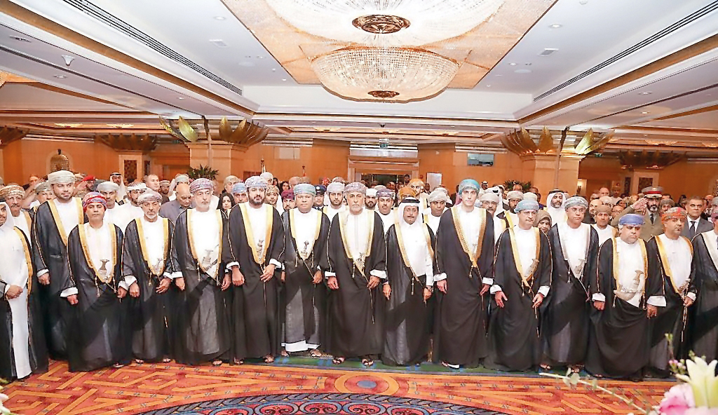 Qatar’s Ambassador to the Sultanate of Oman, H E Ali bin Fahad Al Hajri, Shihab bin Tariq Al Said, Adviser to H M the Sultan of Oman, Ministers, Deputies, State Council and Shura Council members, senior officials of the Sultan’s armed forces, a number of 