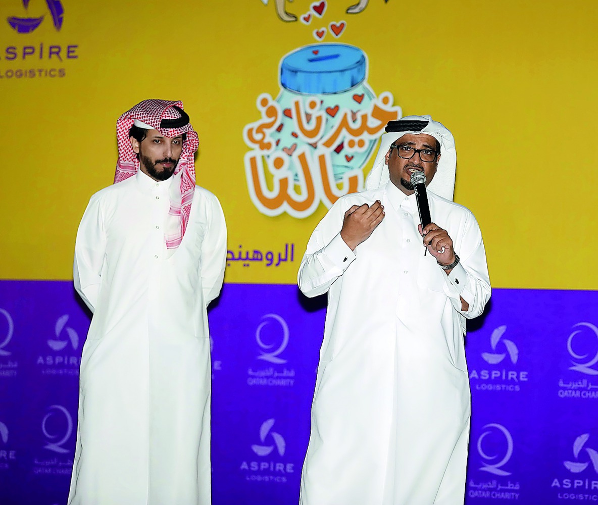 Poet Hamed Al Baridi and poet and writer Radhi Al Hajri at the charity bazaar held at Aspire Zone Park. 