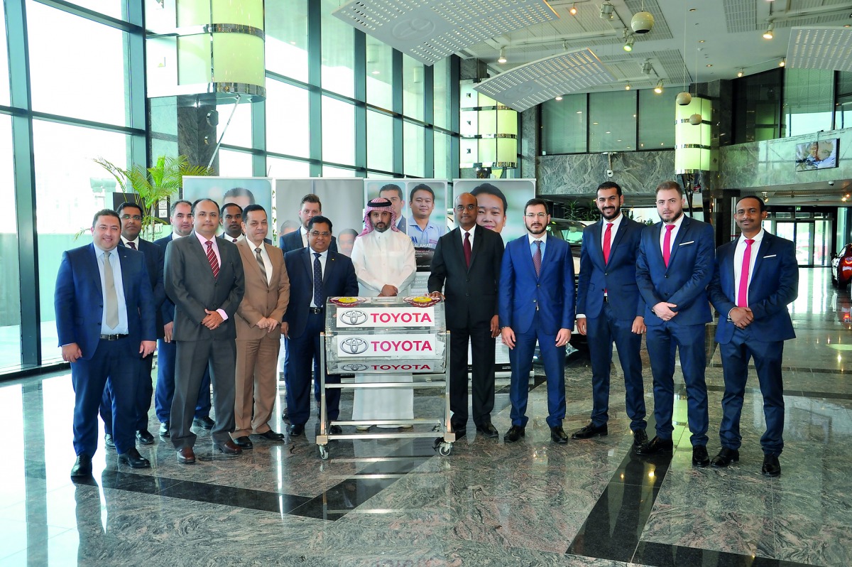 Senior officials of Abdullah Abdulghani & Bros Co (AAB), the exclusive distributor of Toyota and Lexus in Qatar,  posing for a group photo as the company celebrated its first ‘Customer Appreciation Week’ from December 14 to 20 as part of the Qatar Nationa