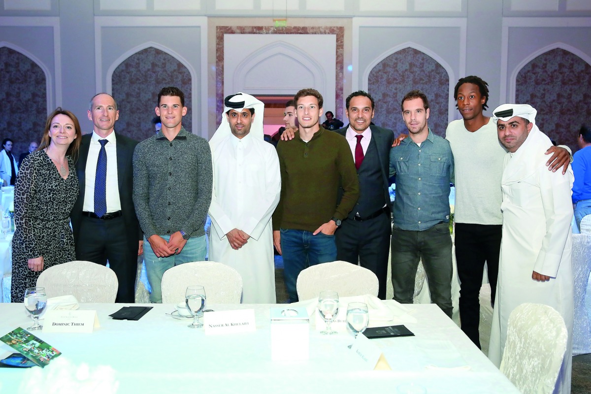 Nasser Al Khelaifi, President of the Qatar Tennis Federation along with other officials at gala dinner.