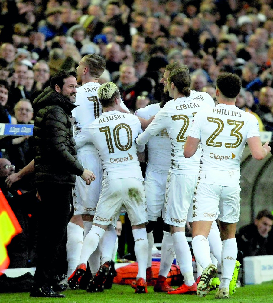 A file photo of Leeds United’s players and officials. 