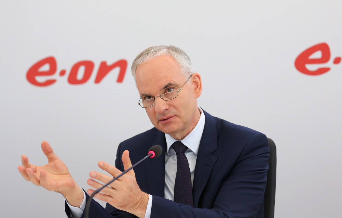 Johannes Teyssen, CEO of German energy giant EON, speaking during his company's annual results press conference at the EON headquarters in Essen, western Germany, on March 15, 2017. AFP / DPA / Ina Fassbender