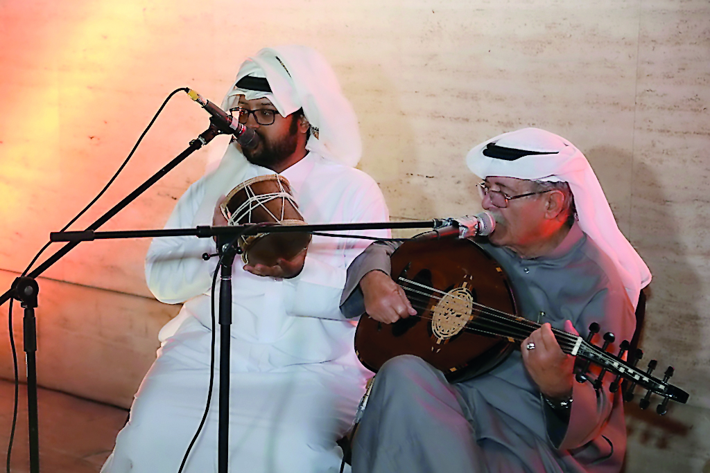 Artistes, Ali Al Marri and Ali Ibrahim performing at ‘Melodies at Katara’s Premises’ musical event. The event presents musical talents from all age groups and nationalities every weekend until the end of April around Katara Amphitheatre.