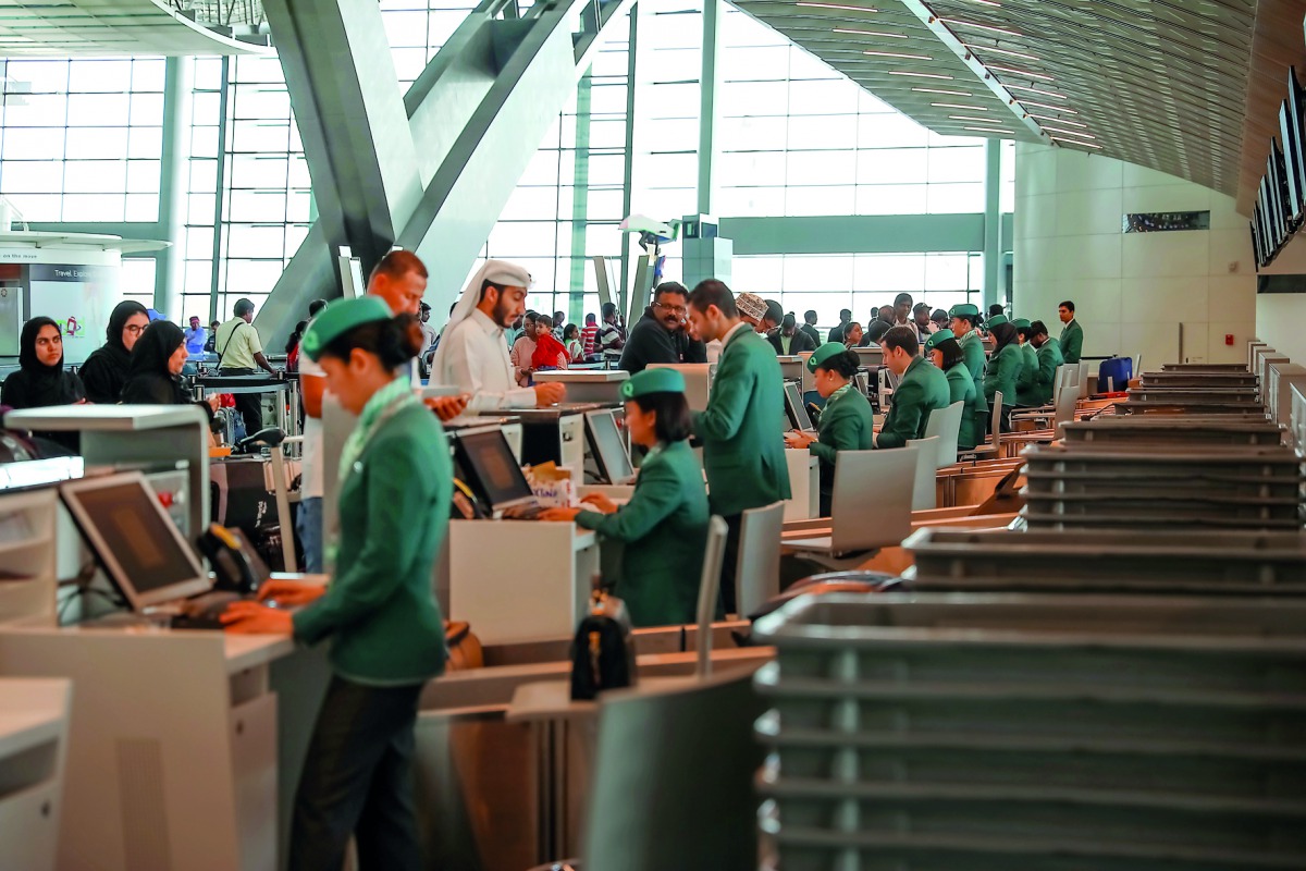 One of the check-in desks at HIA.