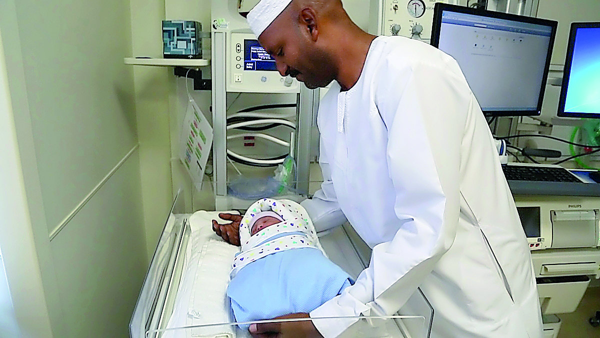 Baby Tamim, born to Sudanese parents, at Sidra Medicine