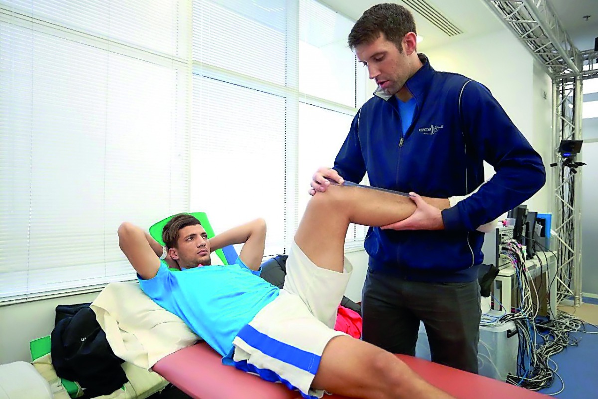 A member of the Tunisian team undergoes a series of medical and performance assessments at Aspetar, the leading specialised orthopaedic and sports medicine hospital in Qatar, in preparation for the 2018 FIFA World Cup in Russia. 
