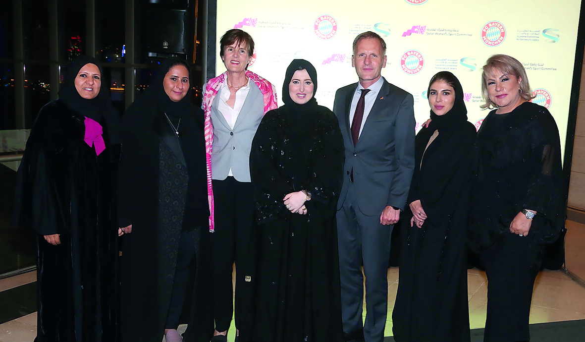 QWSC Chairperson Lulwa Al Marri is seen at a special dinner hosted for the visiting Bayern Munich women’s football team at the Museum of Islamic Art in Doha. German ambassador to Qatar HE Hans-Udo Muzel also attended the dinner gathering.