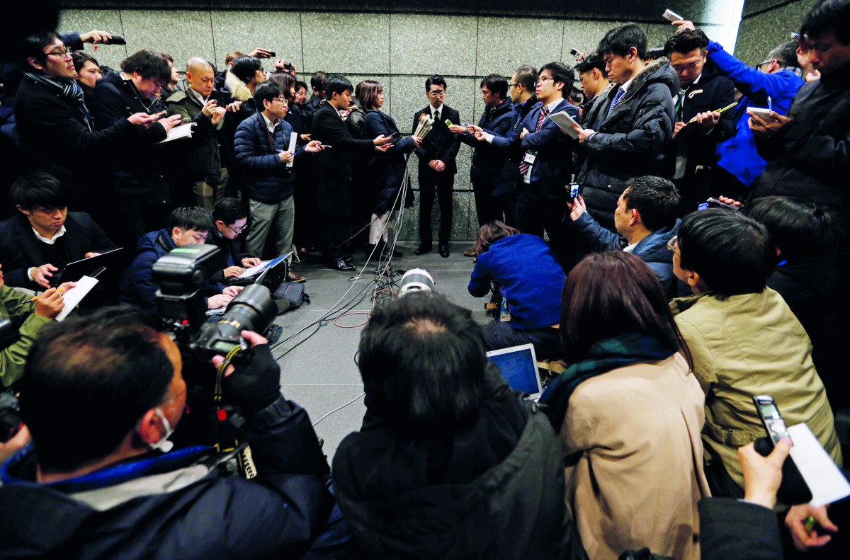 oincheck Inc Chief Operating Officer Yusuke Otsuka speaks to the media in Tokyo, Japan February 13, 2018. Reuters/Toru Hanai