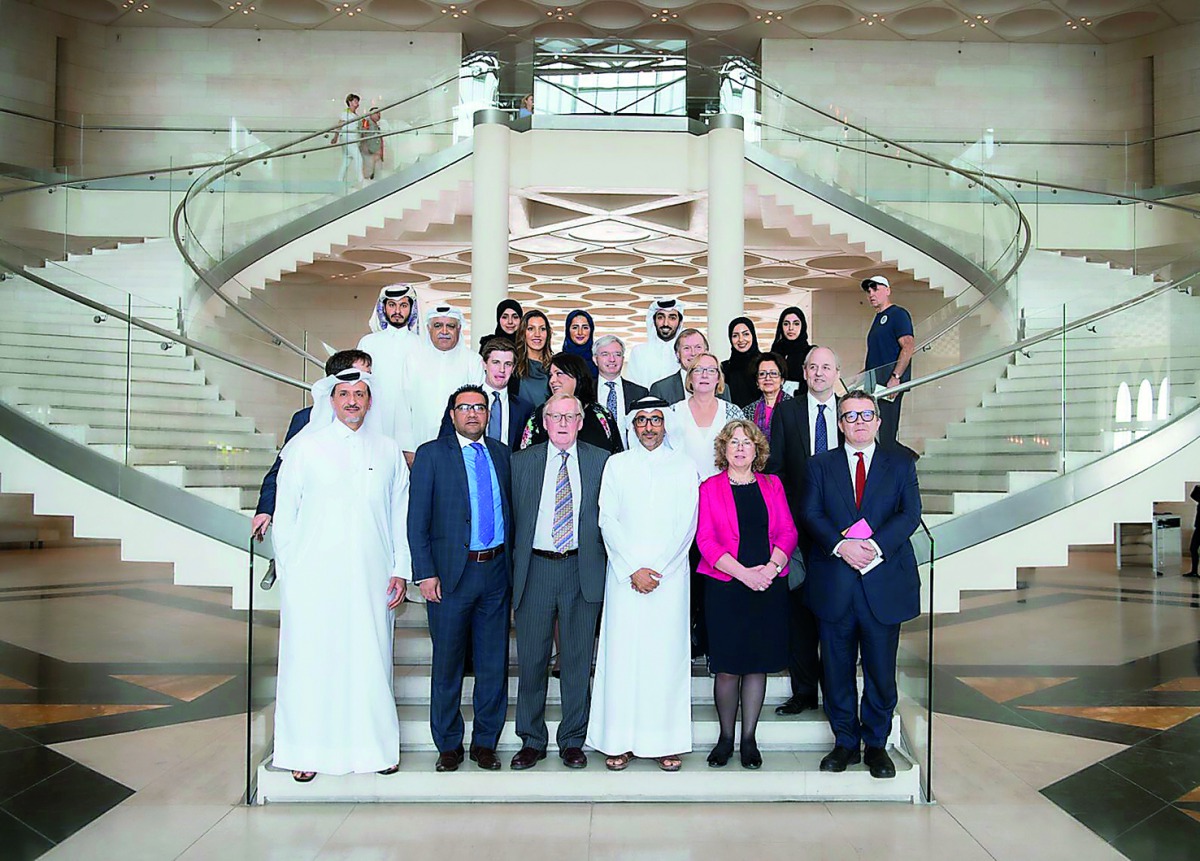 Minister of Culture and Sports H E Salah bin Ghanem Al Ali with British Parliamentary delegation headed by MP Alistair Carmichael at the Museum of Islamic Art.