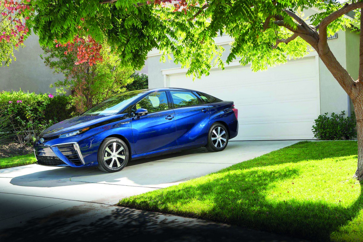 Toyota’s Mirai, a hydrogen fuel cell vehicle. 