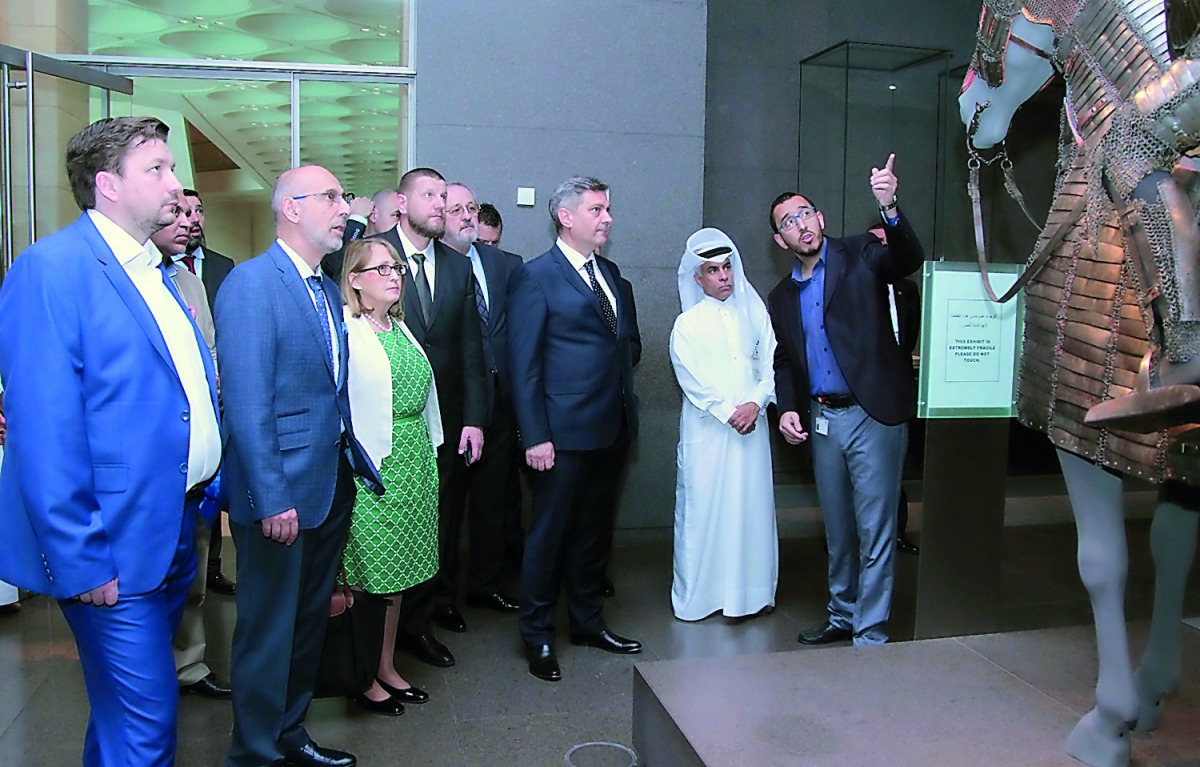 The Chairman of the Council of Ministers of Bosnia and Herzegovina, Denis Zvizdic, along with his accompanying delegation at the Museum of Islamic Art.
