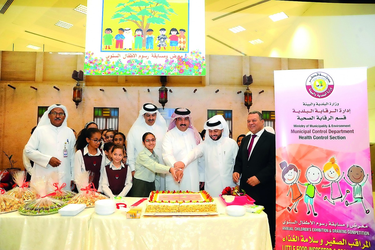 Director of Doha Municipality, Eng Jamal Matar Al Nuaimi, opening the Annual Children’s Exhibition and Drawing Competition at Doha Municipality, yesterday