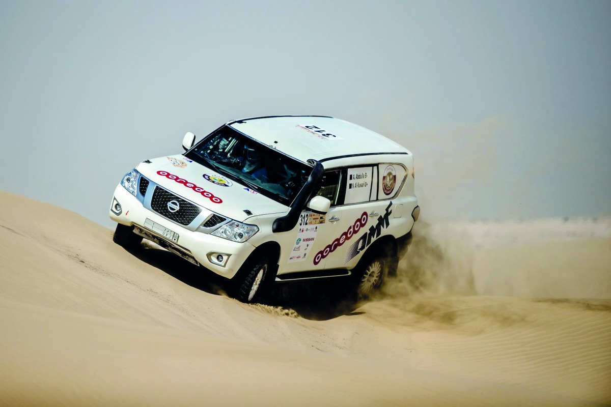 Adel Abdulla in action with his rented Nissan Patrol.