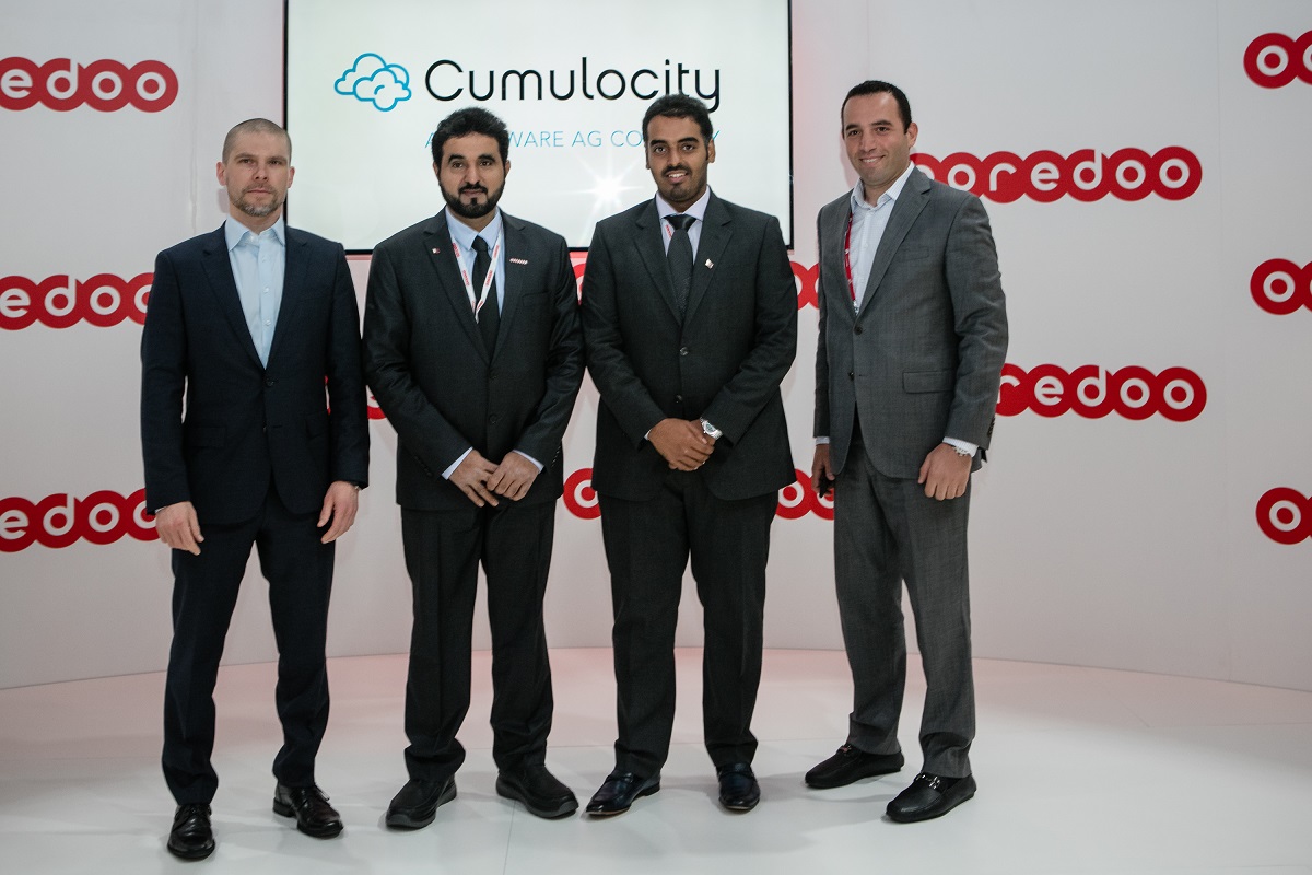 Ooredoo and Software AG officials.