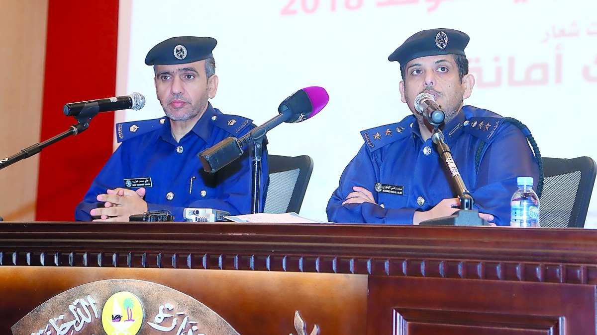 Colonel Muhammad Radi Al Hajiri (right) and Major Jabir Muhammad Odhaiba (left) at the press conference.