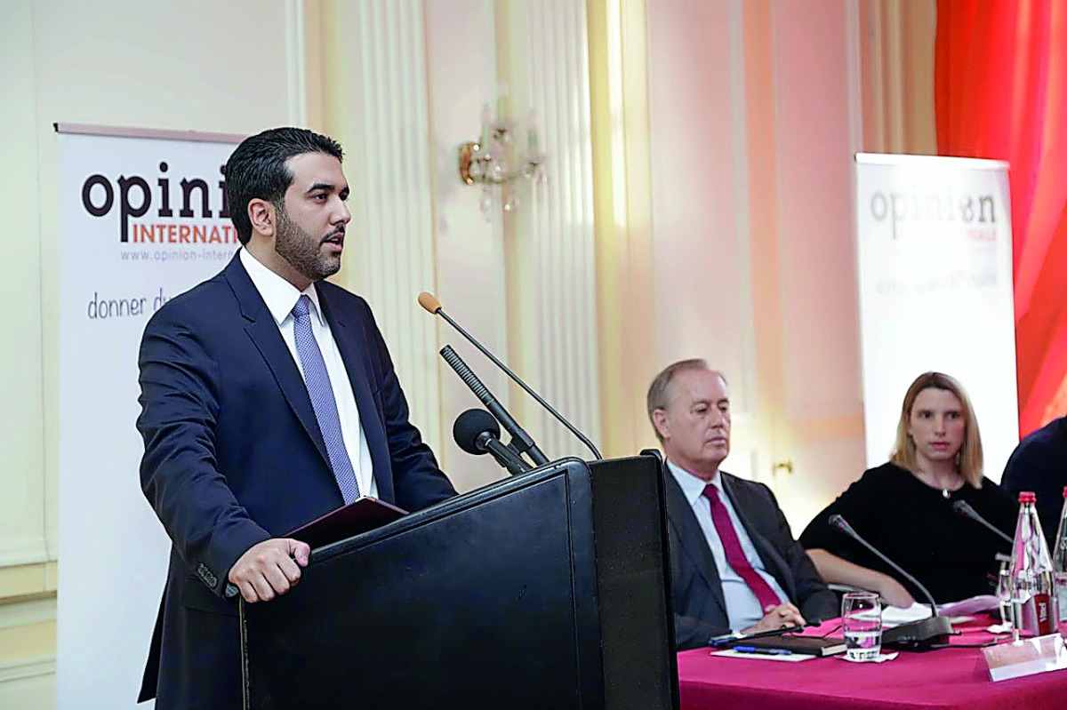 H E Sheikh Saif bin Ahmed bin Saif Al Thani addressing the meeting.
