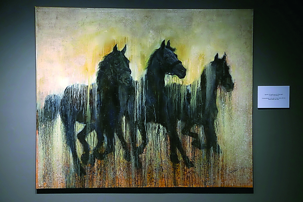 One of the paintings by Contino on display.
