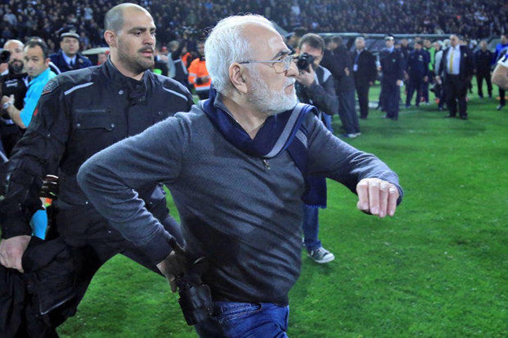 Matches were suspended on March 12, a day after Ivan Savvides, the president of PAOK, charged on to the pitch with a gun in his belt,