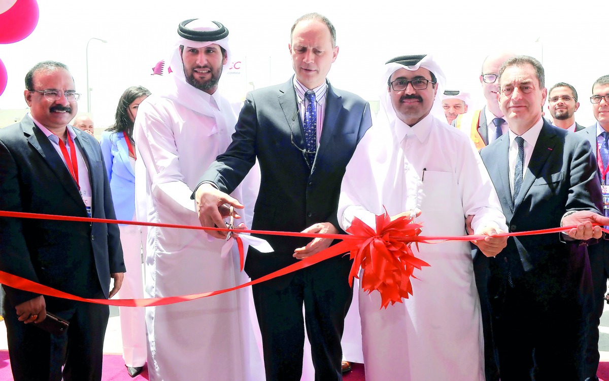 H E Dr Mohammad bin Saleh Al Sada (second right) Minister of Energy and Industry; Sheikh Jassim bin Hamad bin Jabor Al Thani (second left),  Chairman of the Board, Qatar Islamic Bank; Anoud Ponpant La Fange (centre), CEO of Nexans-France; and Eric Chevall