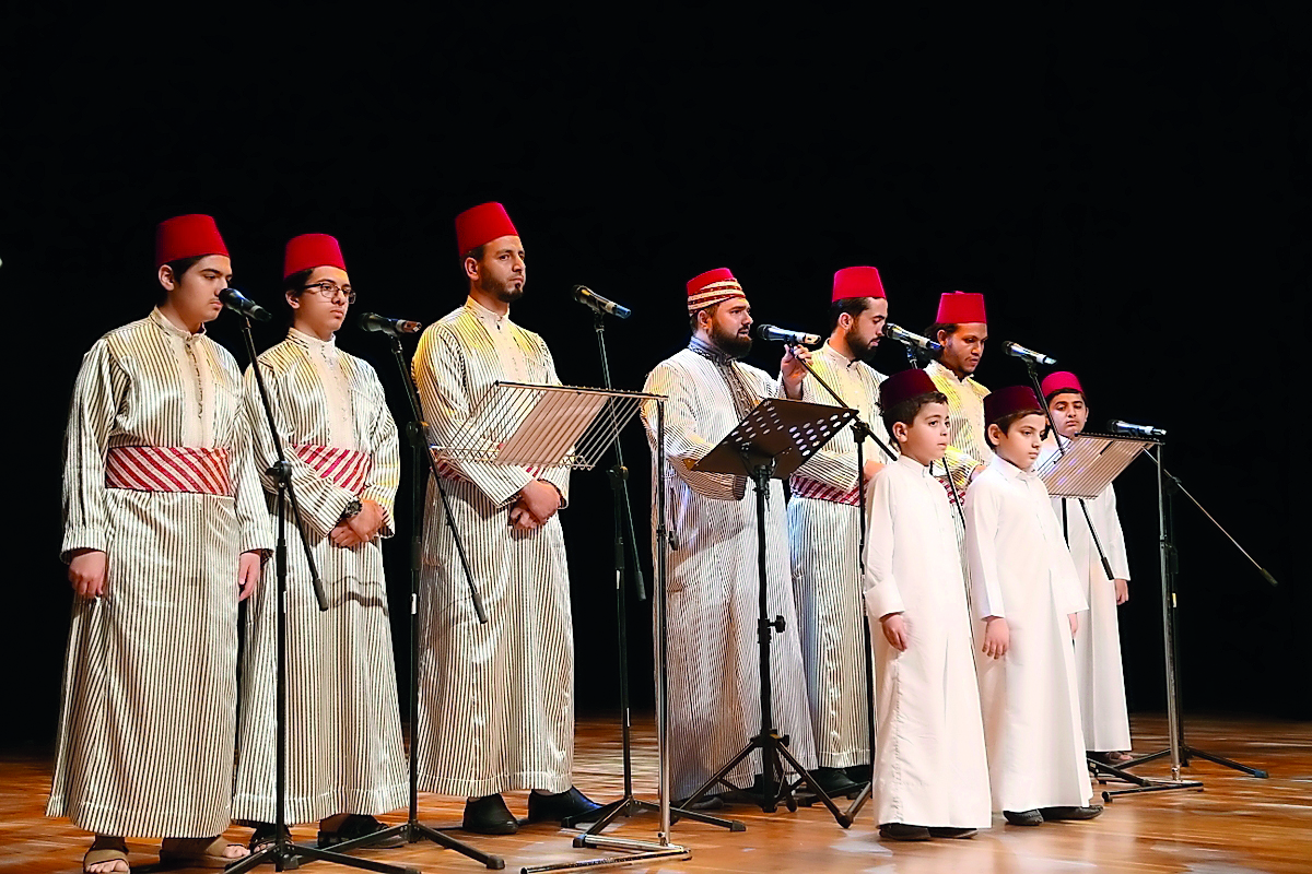 Syrian artistes performing at the “Syria, your love in my heart” concert held on Tuesday at Katara Drama Theatre to mark the seventh anniversary of the Syrian Revolution. 