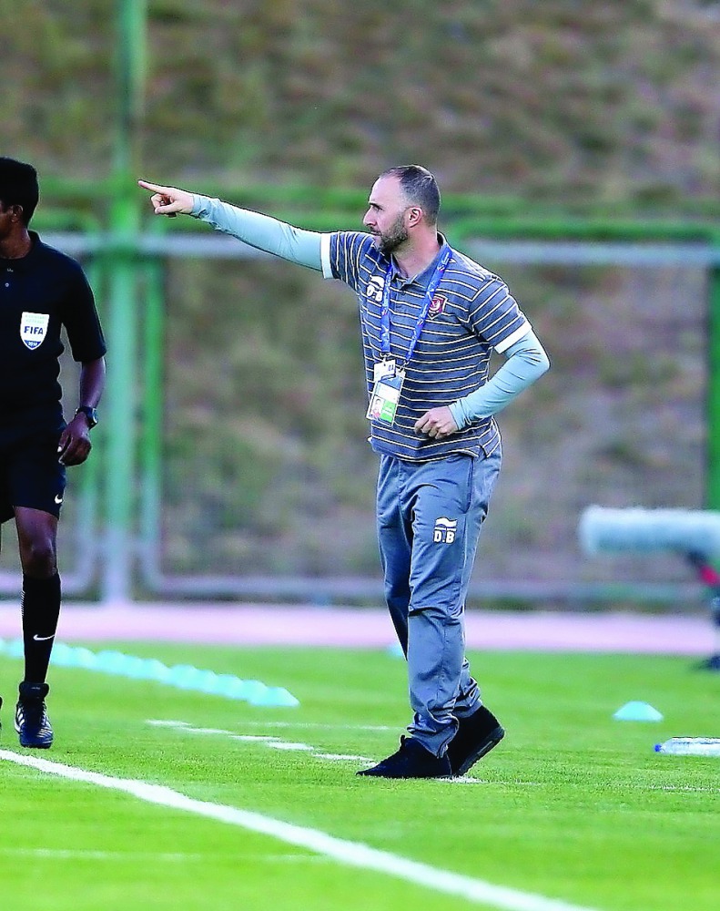 Al Duhail coach Djamel Belmadi reacts during the AFC Champions League match against Iran’s Zob Ahan at the Foolad Shahr Stadium in Isfahan, Iran on Tuesday. 