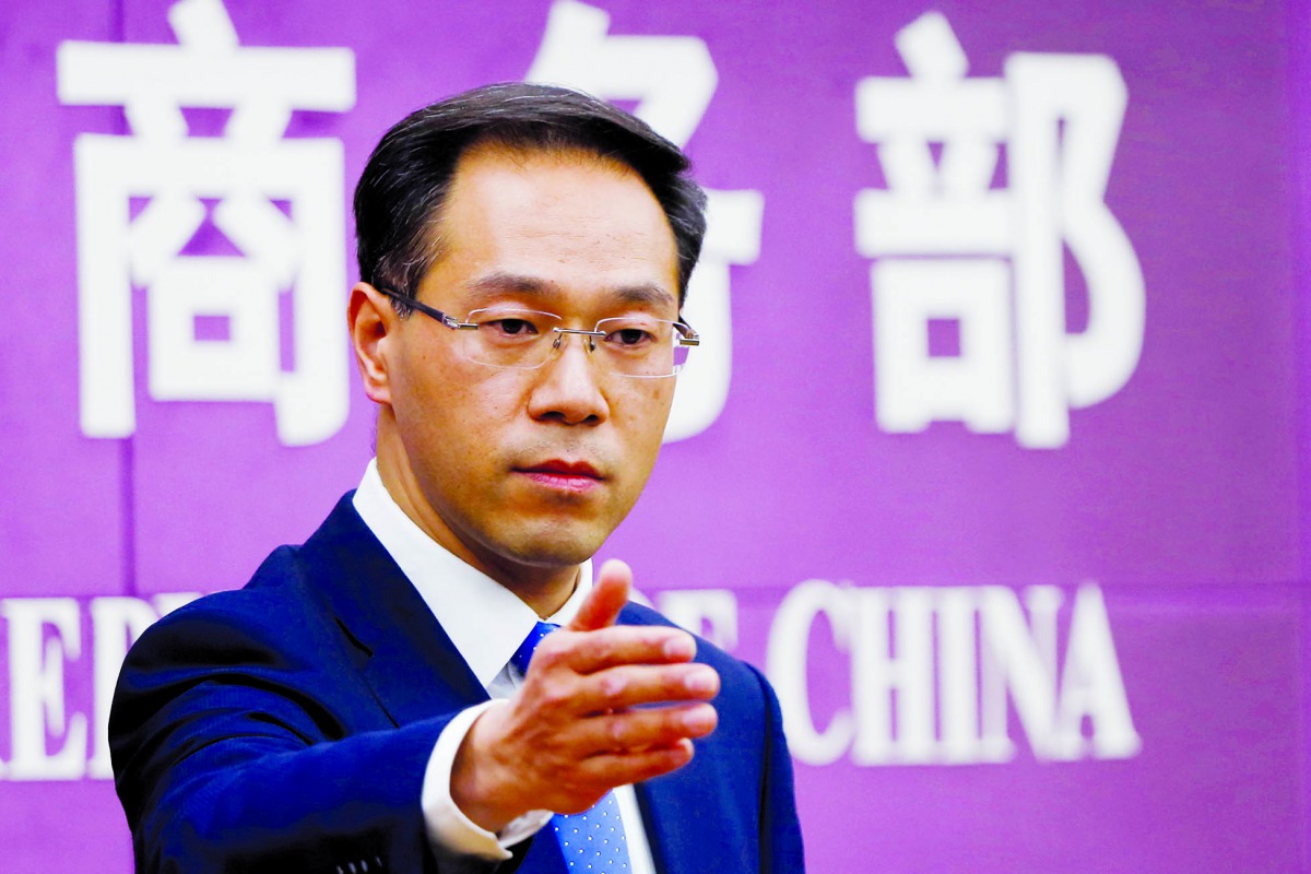 China's Ministry of Commerce spokesperson Gao Feng attends a news conference in Beijing, China April 6, 2018. Reuters/Thomas Peter