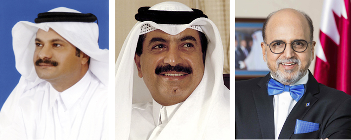 Sheikh Fahad bin Mohammad bin Jabor Al Thani (left), Chairman of the Board of Directors of Doha Bank; Sheikh Abdul Rehman bin Mohammad bin Jabor Al Thani (centre), Managing Director of Doha Bank, and  Dr R. Seetharaman, Chief Executive Officer of Doha Ban