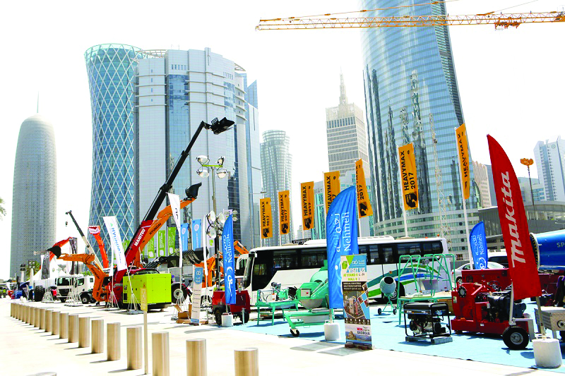 The various construction heavy equipment seen displayed at a previous edition of Project Qatar.
