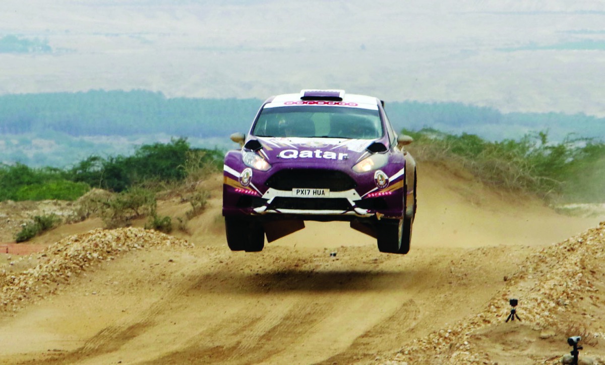 Qatar’s Nasser Saleh Al Attiyah in action during the sixth stage of the Jordan Rally in Dead Sea, Jordan yesterday.