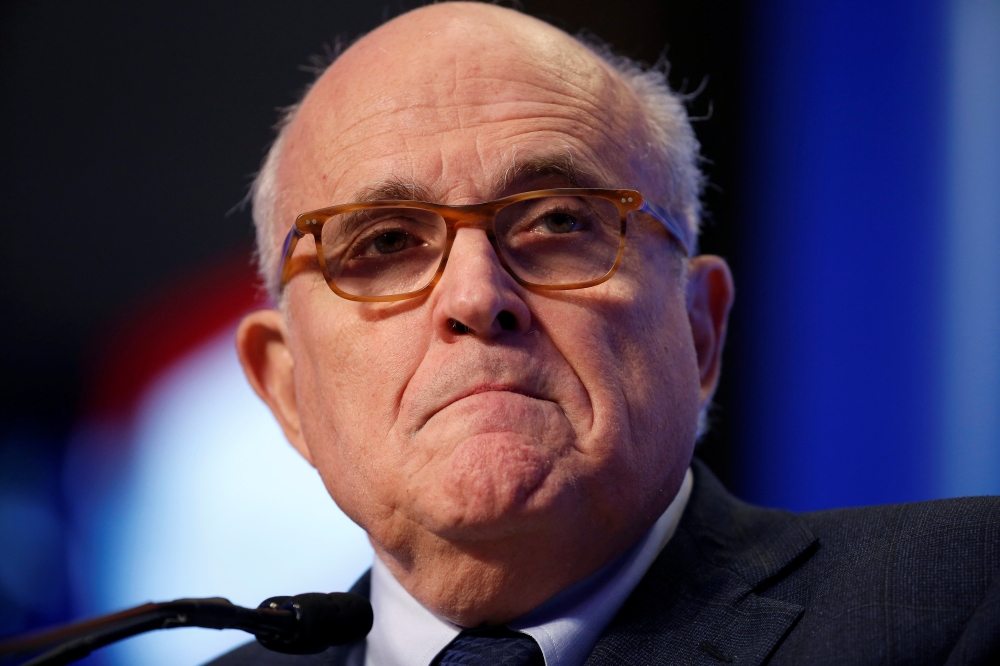 Former New York Mayor Rudy Giuliani speaks at the 2018 Iran Freedom Convention in Washington, U.S., May 5, 2018. Reuters/Joshua Roberts
