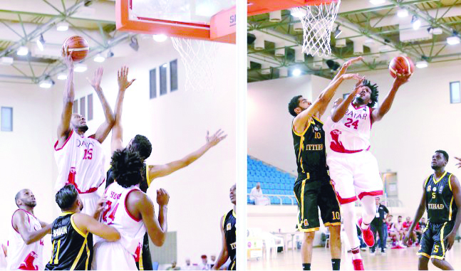 Action from a GCC Club Basketball Championship 2018 match between Al Arabi and Al Etihad in Oman on Monday.