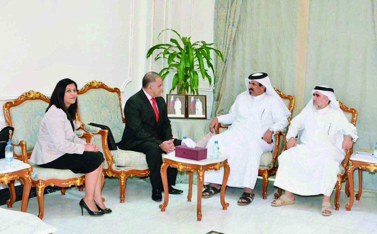 Mohamed bin Ahmed bin Towar Al Kuwari (second right), Qatar Chamber Vice-Chairman, received a visiting South African delegation led by Faizel Moosa (second left), Ambassador of South Africa to Qatar; and Seema Sardha (left), Director, Africa & Middle East