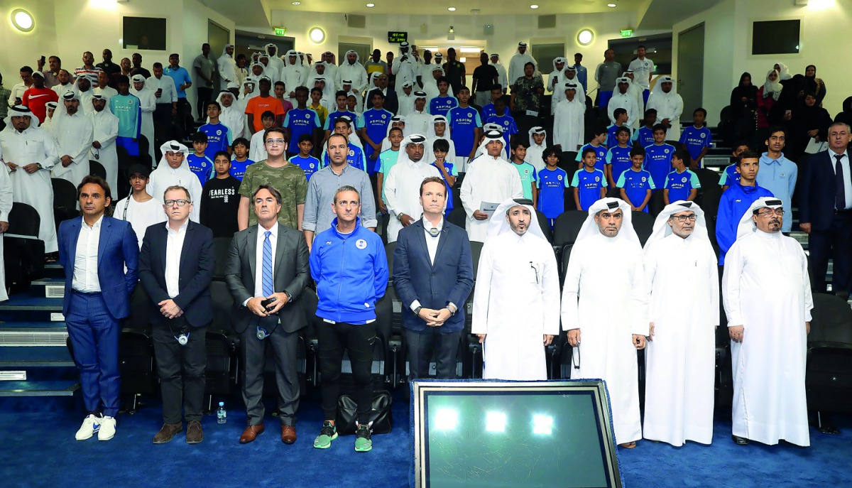 Newly enrolled students of Aspire Academy attend the Scholarship Ceremony along with their parents at Aspire Academy in Doha on Tuesday.