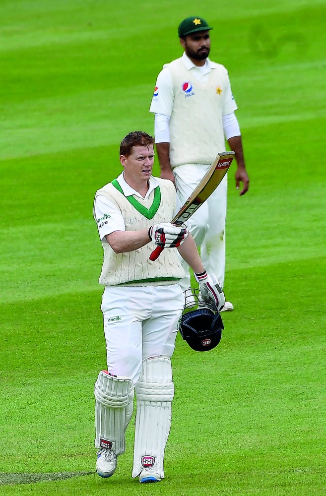 Ireland's Kevin O'Brien celebrates reaching a half century. Reuters/Clodagh Kilcoyne