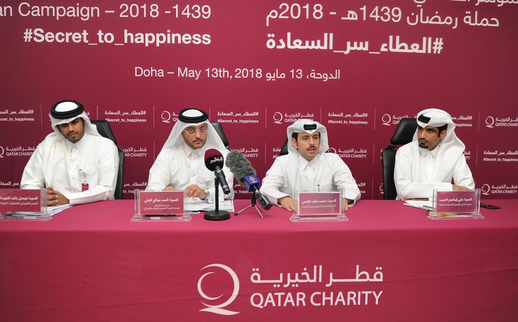 (from left) Faisal Rashid Al-Faheeda, Executive Director, Executive Management of Operations Qatar Charity,  Ahmed Saleh Al Ali, Director of the Information Department, Mohammed Alkaabi, Director of Relief Department and Ali Ibrahim Al Ghareeb, Executive 