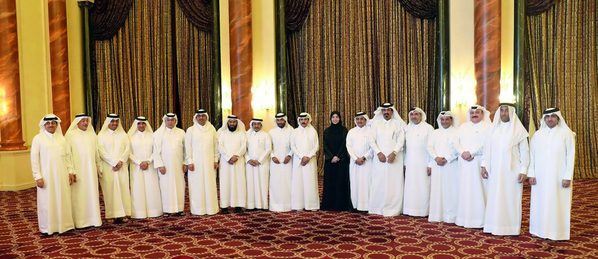  H E Sheikh Khalifa bin Jassem bin Mohamed Al Thani along with other members.