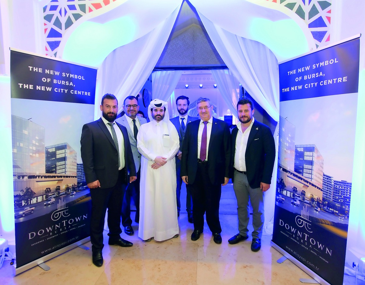 Turkish Ambassador to Qatar, Fikret Ozer (second right), and Ahmet Atis, CEO of Atis Yapi, and other officials during a Suhoor event at Sharq Village and Spa.
